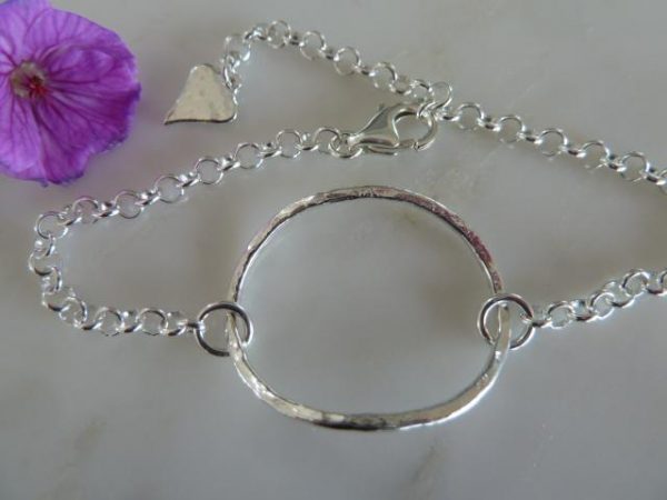 Silver Oval & Circle Bracelet