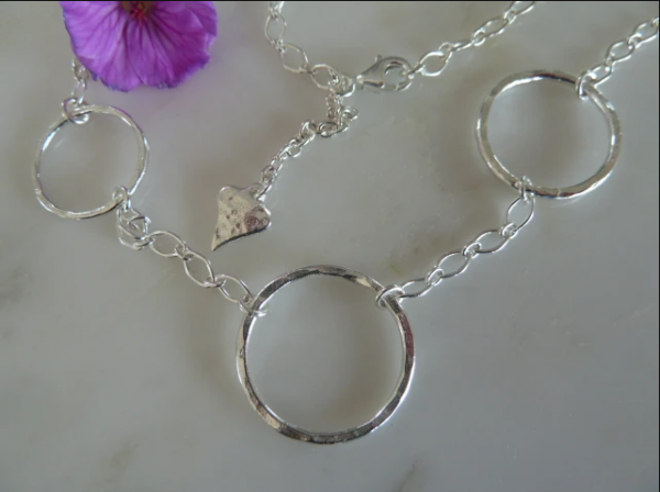 Three silver Circle Pendant