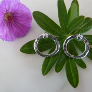 Silver Circle Stud Earrings