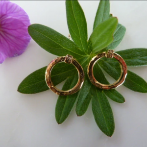 Gold Circle Stud Earrings
