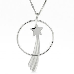 Circle Shooting Star Pendant & Chain