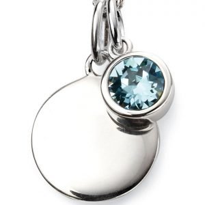 March Birthstone & Silver Disc Necklace