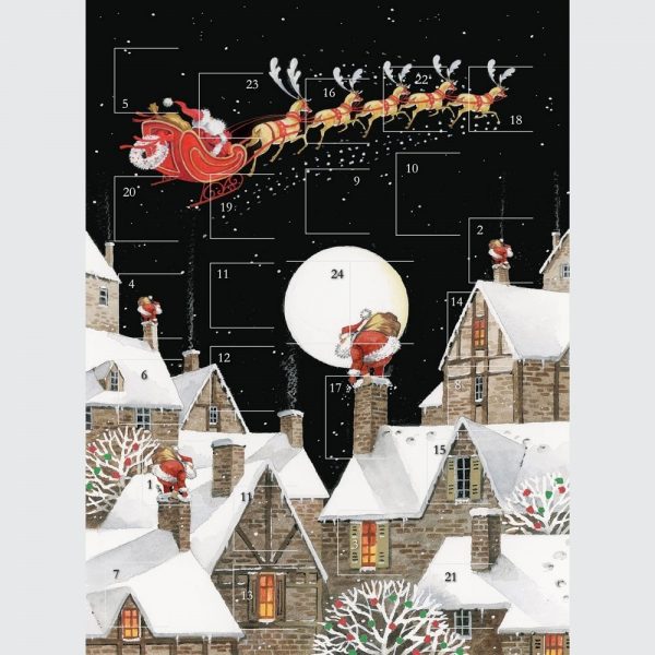 Festive Santa Sleigh at Night Advent Calendar