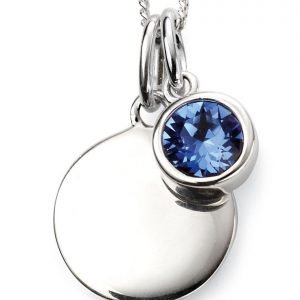 September Birthstone & Silver Disc Necklace