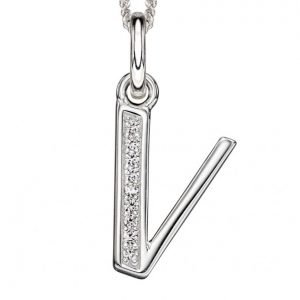 Art Deco Initial 'V' Pendant