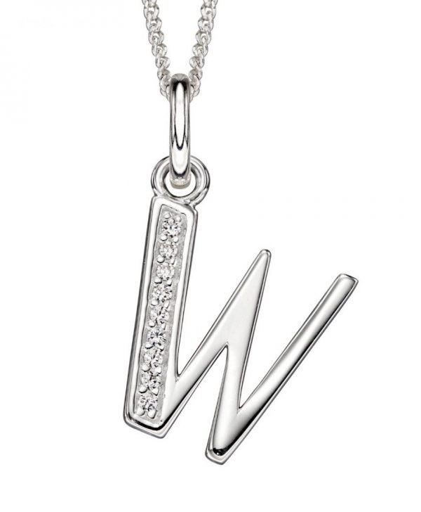 Art Deco Initial 'W' Pendant