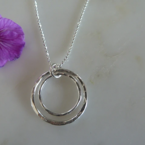 Silver Double circle Pendant