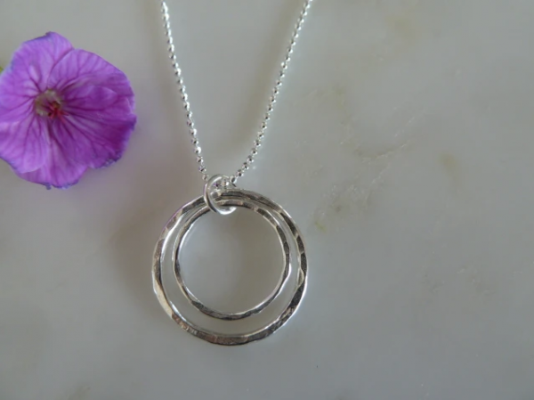 Silver Double circle Pendant