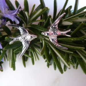 Silver Swallow Studs