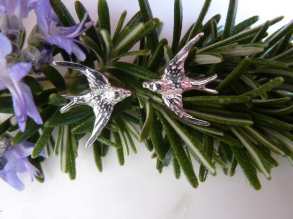 Silver Swallow Studs