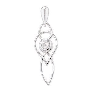 Dainty Silver Celtic CZ Pendant & Chain