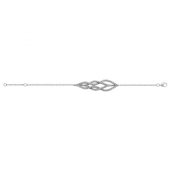 Art Deco Style Silver CZ Bracelet