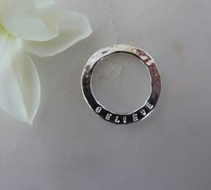 Believe Sentiment Disc Pendant
