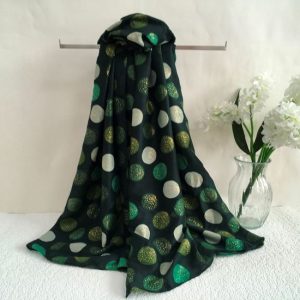 Circles with metallic gold dots - Green
